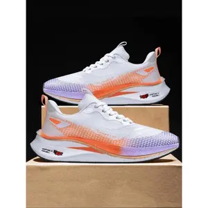 Men's Colorblock Lace Up Running Shoes, Casual Sporty Breathable Comfortable Sneakers, Outdoor Training Sports Shoes