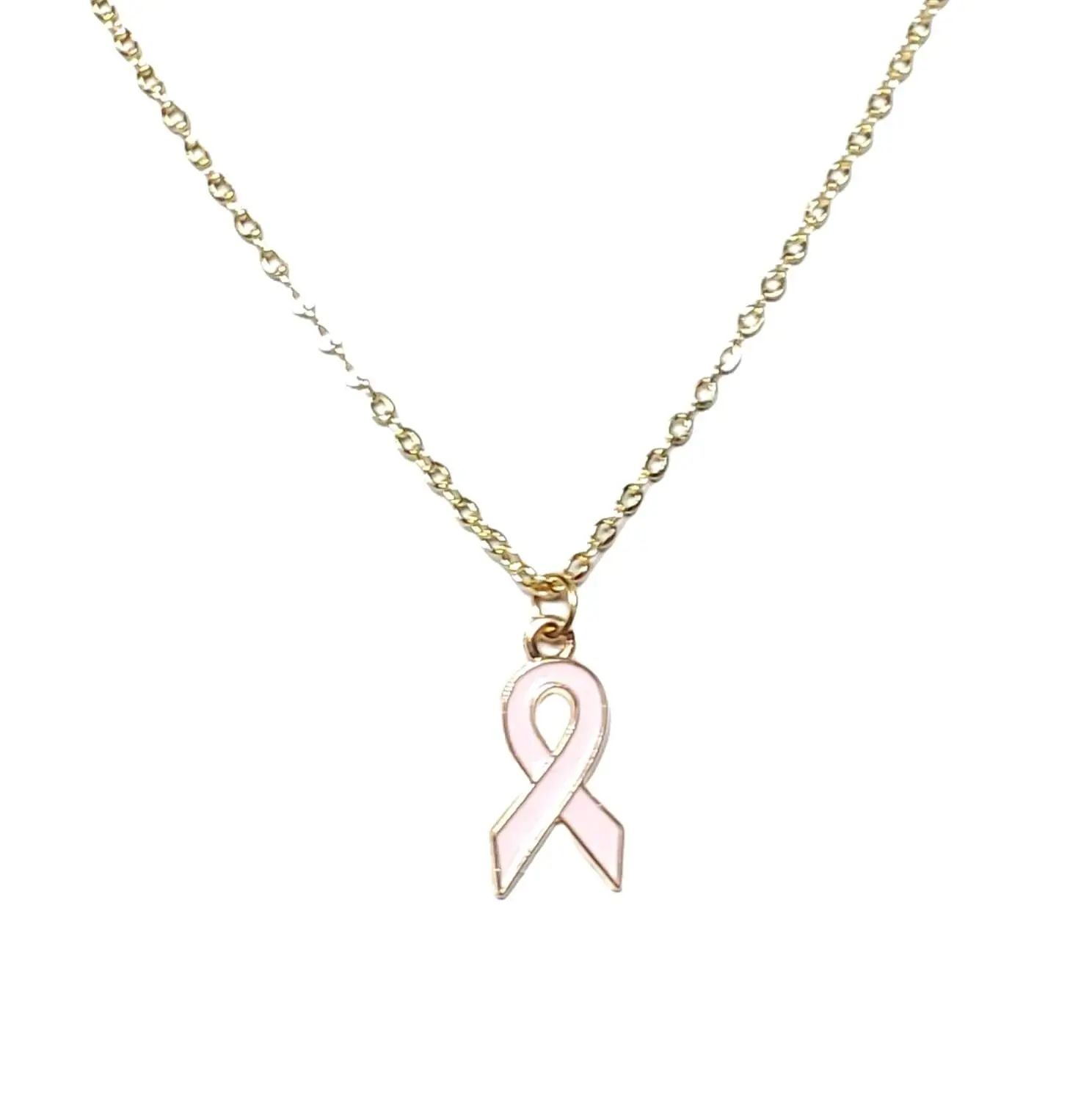 Pink Ribbon Breast Cancer Awareness Necklace