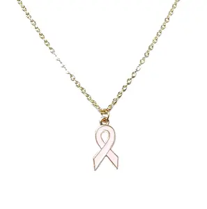 Pink Ribbon Breast Cancer Awareness Necklace