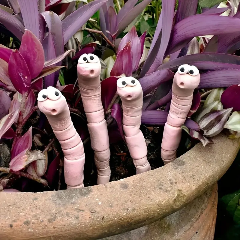 Cute Thirsty Bug Plant Decoration, Silicone Garden & Yard Accessory, Halloween Theme, Classic Style, Durable Decorative Item