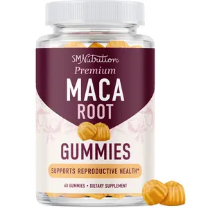SMNutrition Premium Maca Root Gummies with Natural Peach Flavor - 60 Gummies for Drive Performance & Energy Support - Hormone Balance for Women & Men - High Potency Supplement