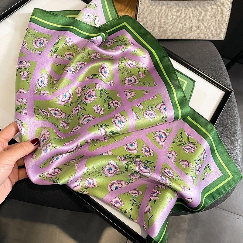 Women’s headscarf, silk scarf, sleep scarf, genuine silk scarf, square scarf, thin, soft, comfortable, fashion accessory, women’s square-neck scarf, for fashion enthusiasts, classic design, suitable for stylish decoration, ideal for commuting outfits, gif