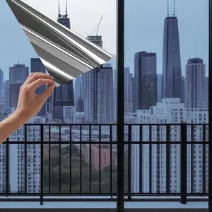 A roll of privacy window film, used to block, control heat, no adhesive, suitable for bedroom, office, living room, home decoration, window film coloring | a privacy window film | easy to apply