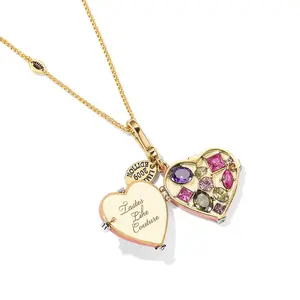 Mother's Day Surprise Heart Locket, Openable Enamel Pendant for Mom, DIY Multi-use Bag Charm & Necklace, 18K Gold Plated Brass, Meaningful Gift for Her