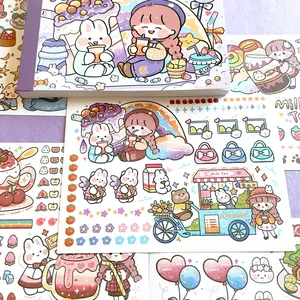 Cute Washi Sticker Book with 2500+ Anime Designs for Bullet Journaling Scrapbooking Bojo Planner DIY Gift for Tween Girls 50 Pages High-Quality Washi Stickers
