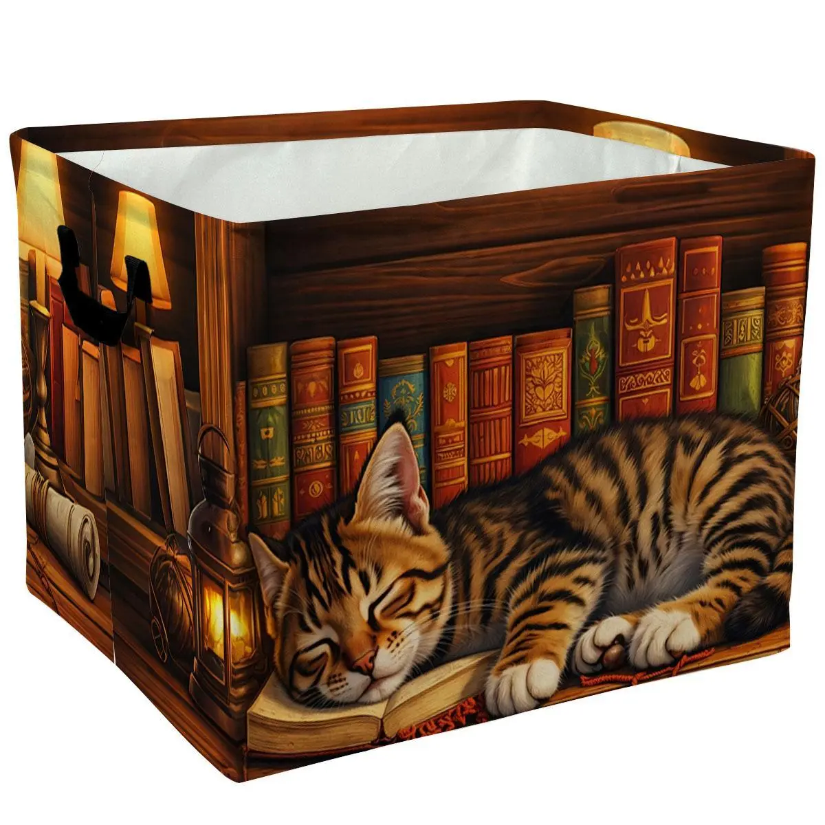 Sleeping Cat Vintage Bookshelf Storage Baskets Storage Boxes Home Decor Storage Clothes Organization And Storage Home Decor Storage Holiday Gifts，Organizer For Toys，Books，Laundry Baskets