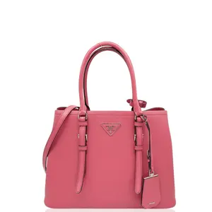 Pre-owned PRADA Leather tote bags Large Double Handle Bag Saffiano Calfskin Red (jt1117m0)
