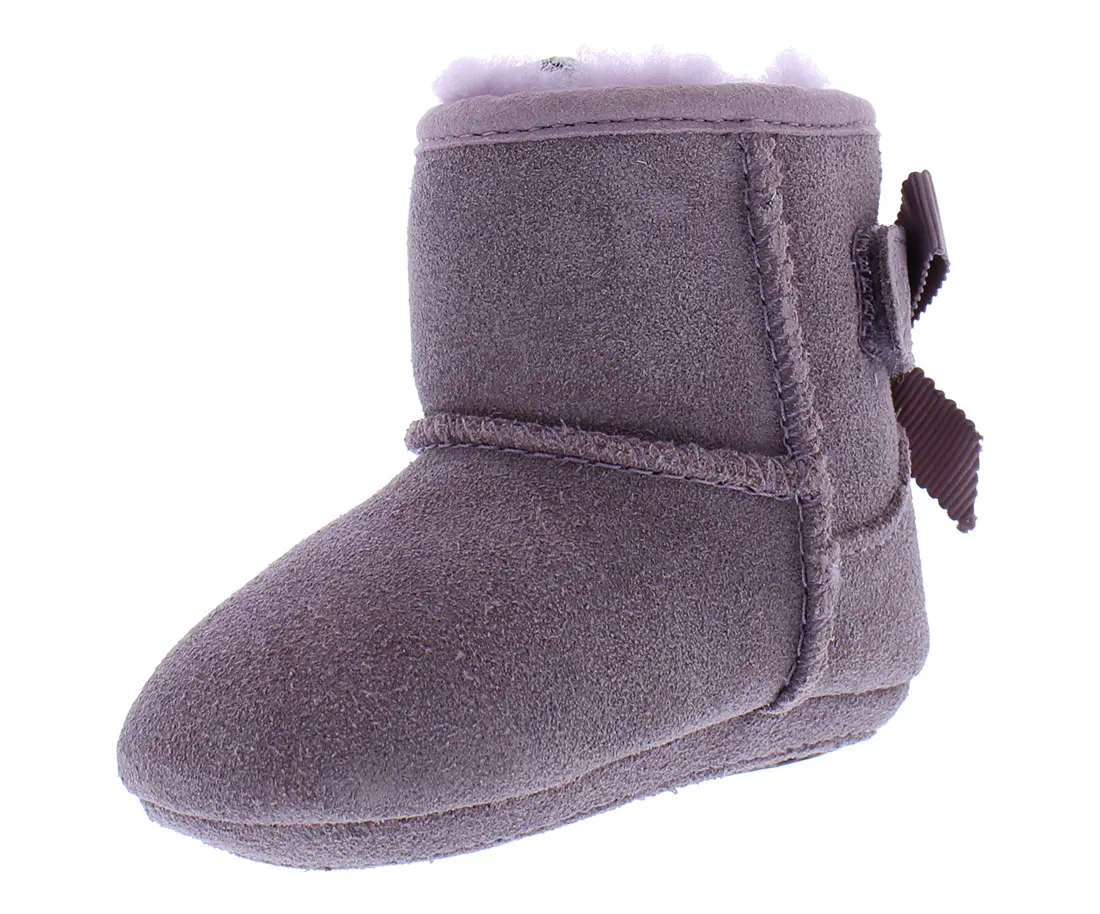 UGG Jesse Suede Baby Booties for Infant & Toddler Girls, Classic Cold Weather Style with Grosgrain Bow, Ages 2-3 Yrs, Ages 2-3Yrs, Bow Detail, 2 - 3 Years