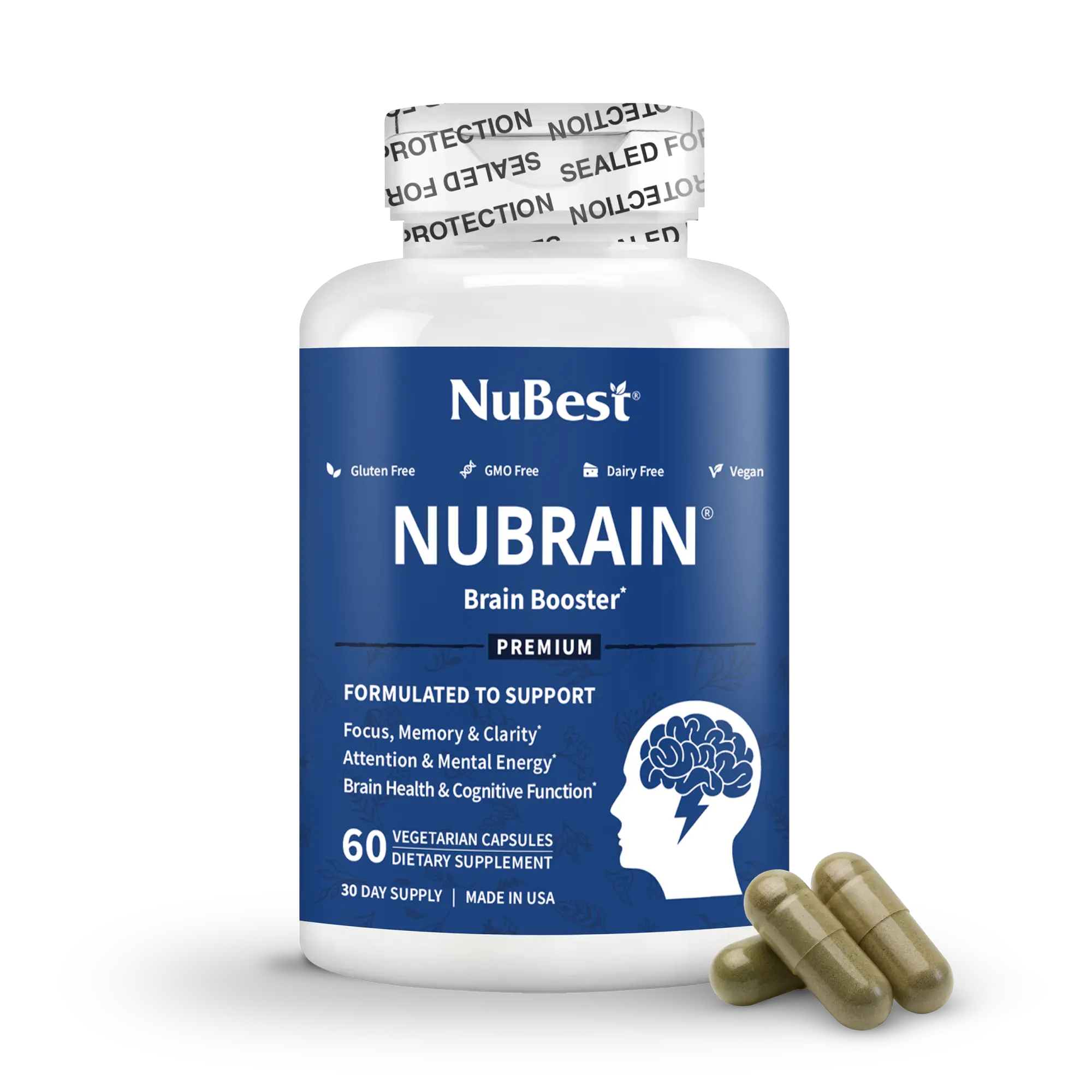 NuBrain | Cognitive Support Supplement With Ginkgo Biloba And Bacopa, Targeted Memory Retention And Mental Clarity Capsules