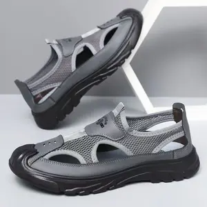 Breathable Men's Toe-Toe Sandals Hollow Mesh Outdoor Lightweight Sports and Leisure Beach Shoes