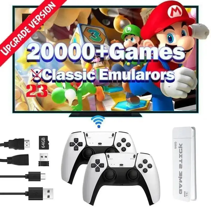 New 4K Gaming Console, Over 10,000 Classic Games, Home Entertainment System with Controllers, Retro Game Machine, Wireless Connectivity, Video Game Machine