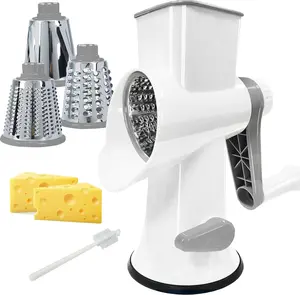 Cheese Grater MultiFunction Rotary Hand Crank Shredder for Cheese Vegetables Fruits Nuts NonSlip Base Easy Clean