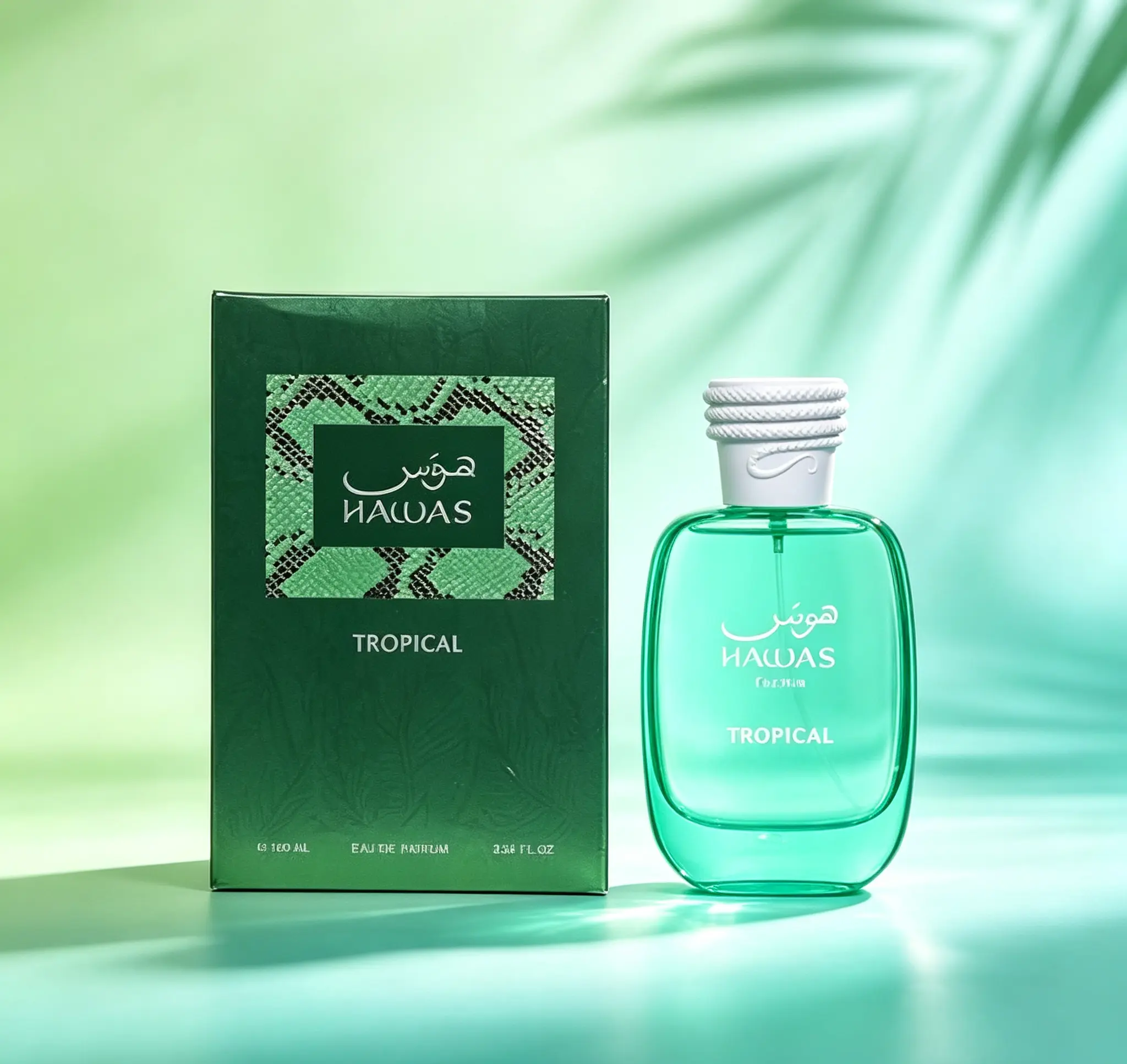 Hawas For Him Tropical Eau De Parfum Spray for Men, Vibrant Tropical Masculine Fragrance, 3.38 fl. oz (100ml)
