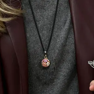 Tricolor Flower Garden Locket: Openable Hollow-out Design | Adjustable Chain | Includes 3 Botanical Scent Beads for Stress Relief & Sacred Mementos