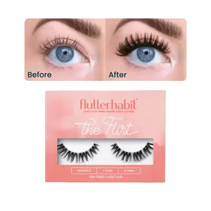 FlutterHabit The Flirt 2 Pairs DIY At Home Lash Extensions - Full Volume, Dramatic C/D Curl, Subtle Cat Eye