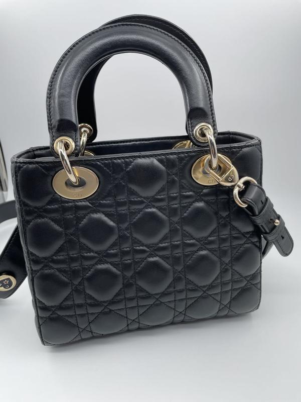 Pre-owned DIOR LEATHER Shoulder Bags CHRISTIAN SMALL BLACK GOLD HARDWARE SHOULDER BAG