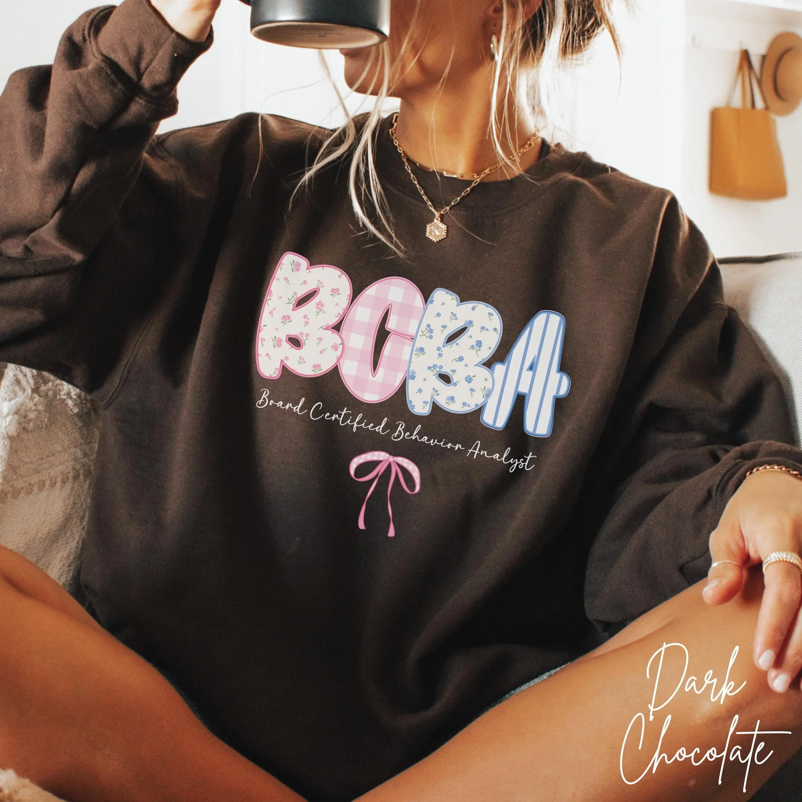 Cute BCBA Sweatshirt Board Certified Behavior Analyst Crewneck Sweater, ABA Therapy Group Sweater, New Behavioral Therapist Graduate Gift