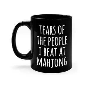 Tears Of The People I Beat At Mahjong Ceramic Mug, Mahjong Gifts Humor, Chinese Game Mug, Funny Gifts For Mahjong Player Mahjong Lovers Gifts Coffee Cup
