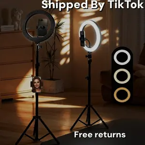 12" Ring Light with 63" Stand & 2 Phone Holders - 360° Adjustable Video Light for YouTube/TikTok/Makeup/Photography - Perfect for March Madness, Spring Break, Easter & World Cup Content Creation - Compatible with All Phones