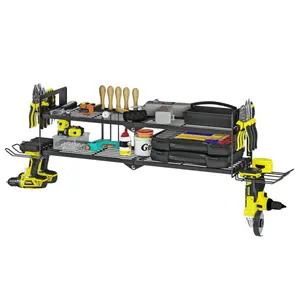 Heavy Duty Power Tool Organizer Wall Mount for Drill and Cordless Tools Heavy Duty Rack for Garage Organization Workshop Pegboard