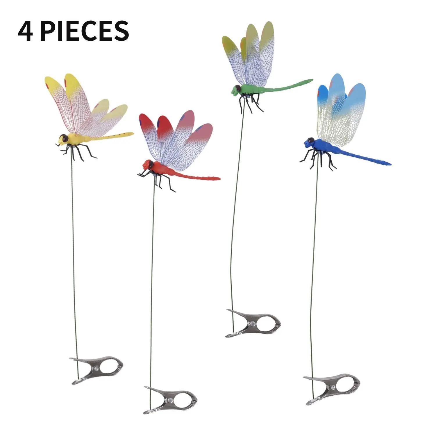 12 pieces of dragonfly insect traps, 3D artificial dragonfly hat traps, dragonfly garden decorations, dragonfly trap insect repellents, bird and fly prevention devices for gardens, terraces, and balconies, Metal Clip Mosquito Repellent Hat Clip，Fishing