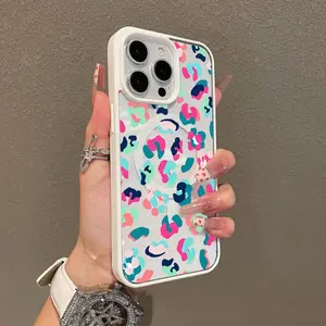 Adorable Magnetic beautiful phone Case Suitable for IPhone11/12/13/14/15/16/promax Colorful Leopard Print MagSafe Compatible, Lightweight, Anti-Fall | Girly & Chic Style