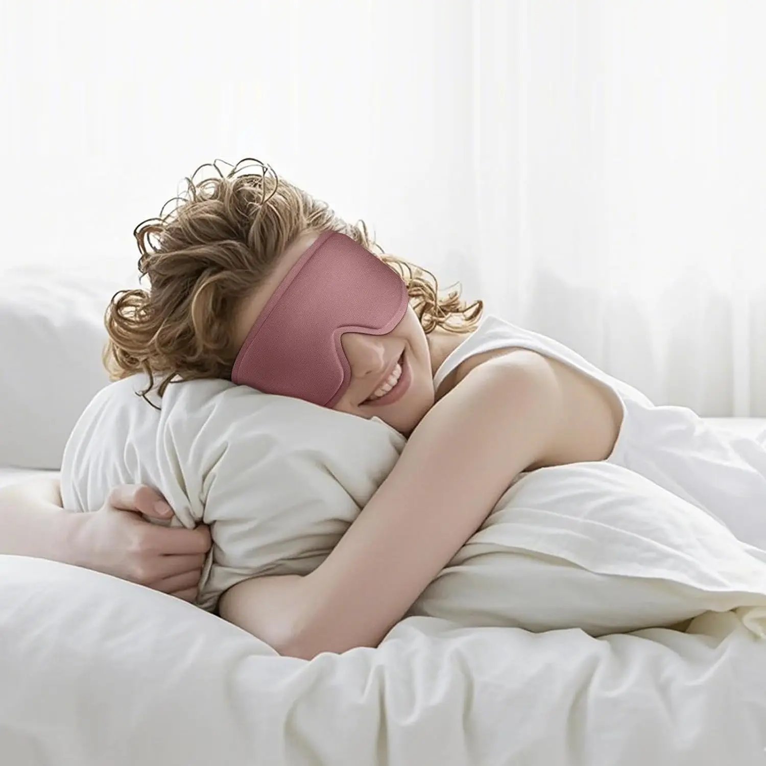 Sleep Eye Mask for Side Sleeper, Lash Extensions 3D Contoured Cup Sleeping Mask for Men Women, Travel Blackout Night Blindfold Eye Shade Cover with Adjustable Strap (Grey-Side Sleeper)