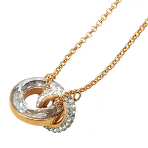 Pre-owned Swarovski Brass Small Leather Goods Crystal Necklace