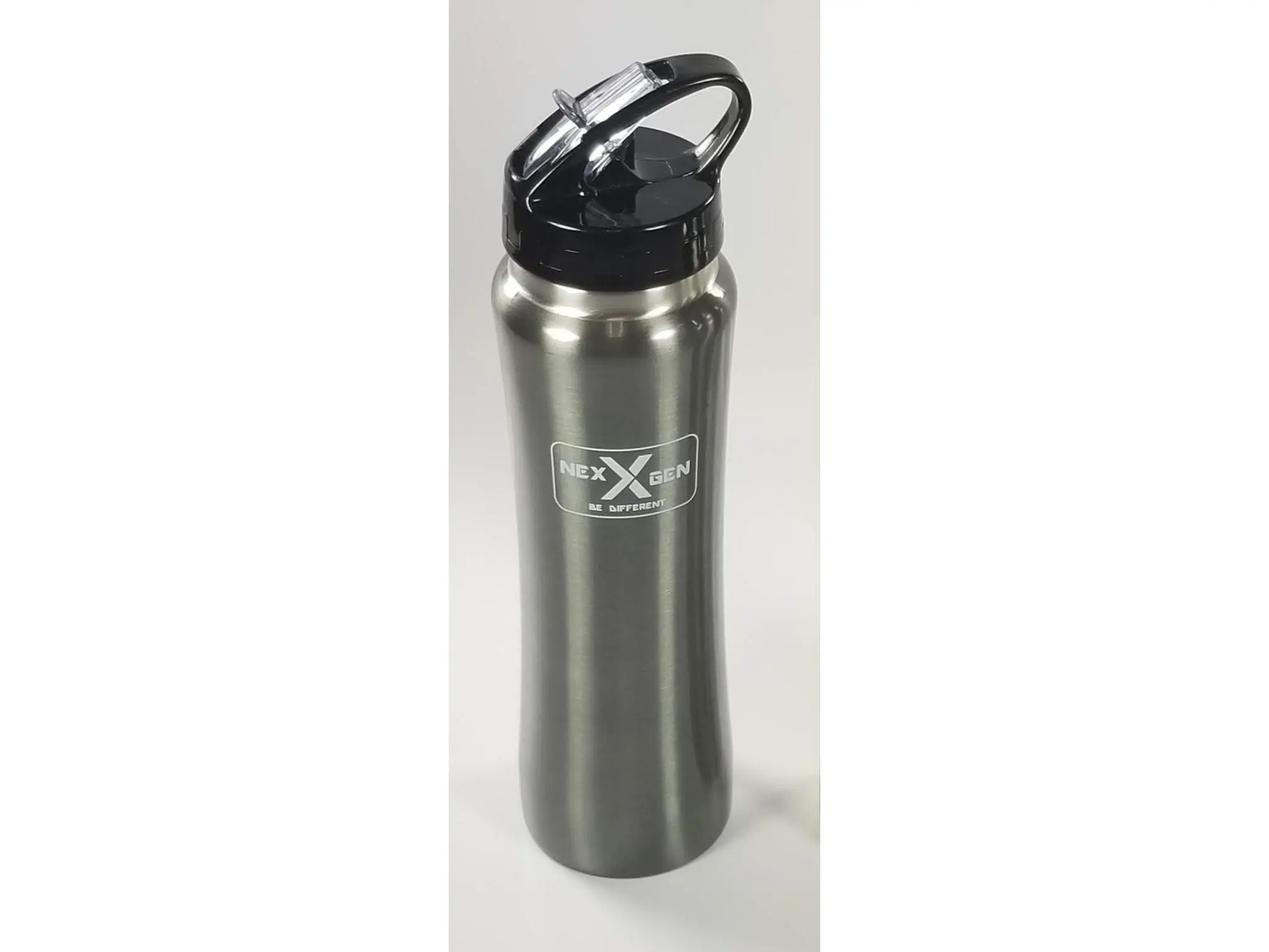 NexGen C01S162-B 26 oz Stainless Steel Sports Bottle with Built-in Straw - Black