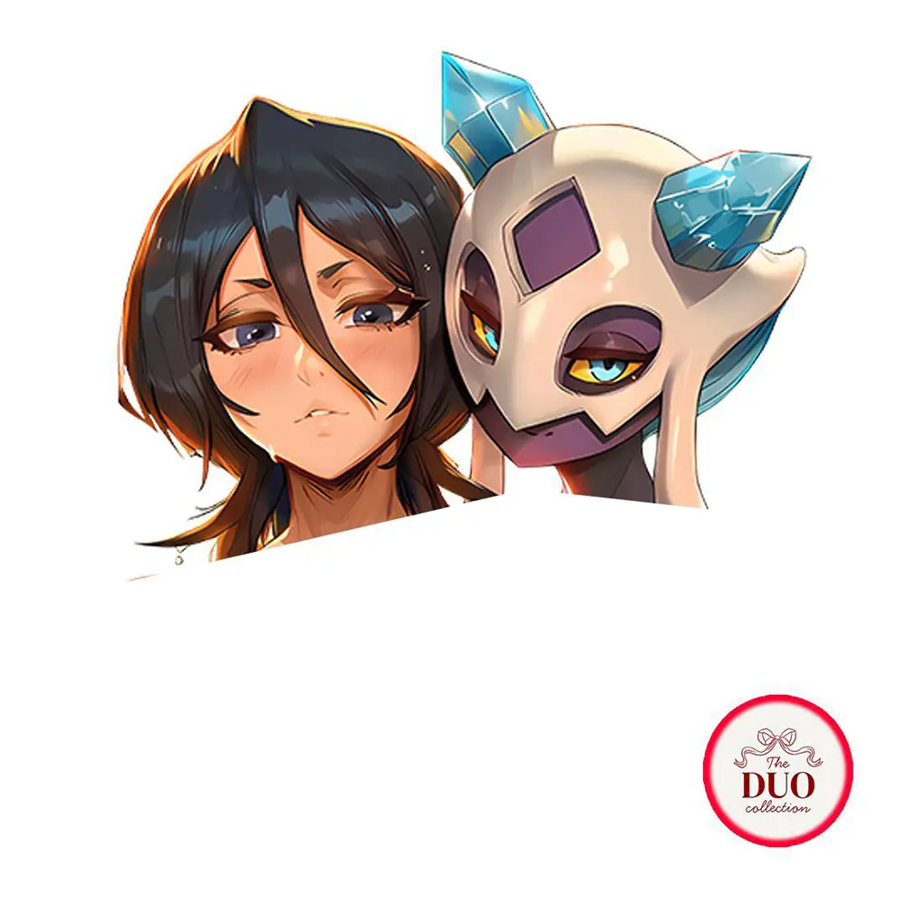 Ice Soul Reaper And Snow Spirit Anime Vinyl Sticker Waterproof Decal Fantasy Duo Laptop Water Bottle Gift