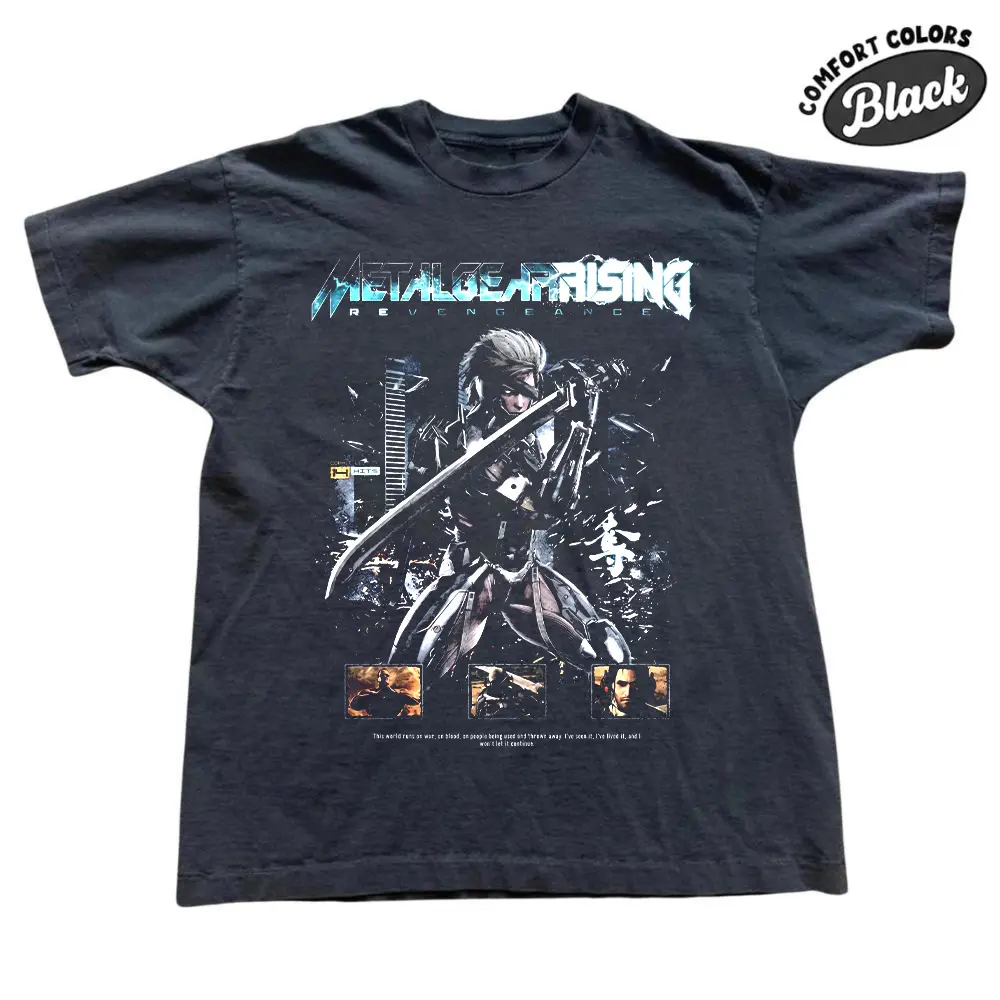 Metal Gear Rising Revengeance Raiden Comfort Color T-Shirt, Vintage Action Game Tee, Cyber Ninja Gaming Shirt, Y2K Gamer Gift
