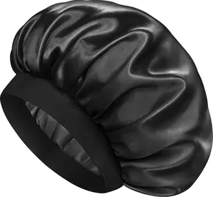 Satin Silk Bonnet for Sleeping, Double Layer Silk Sleep Cap for Men & Women, Soft Satin Lined Bonnet for Curly Hair