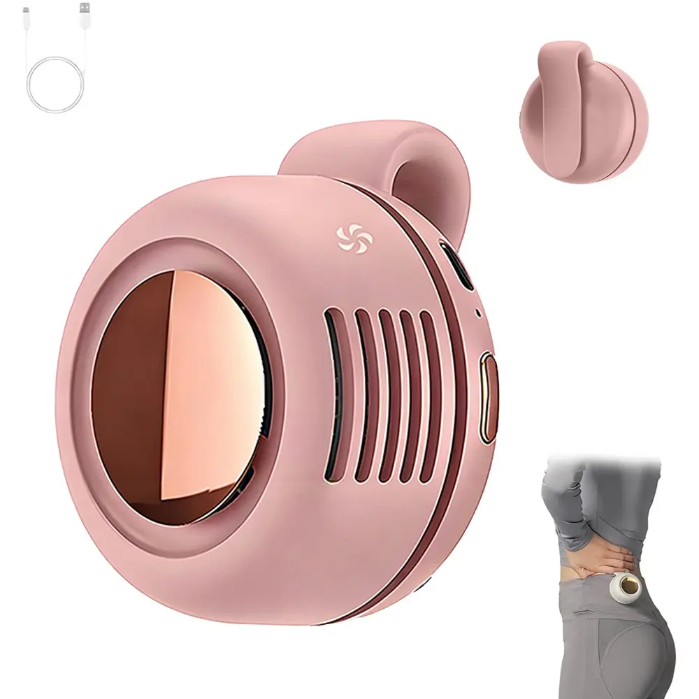 Small Clip Fan, Personal Waist Fans, Waist Mounted Fan, Portable Bladeless Fan Clip On for Shirt, Hands-Free Clip Fans 3 Speeds, Clips on Waist Neck Fanes for Outdoor, Camping, Travel, Office, Wearable Fan, Rechargeable Waist Fan, Belt Clip Fan