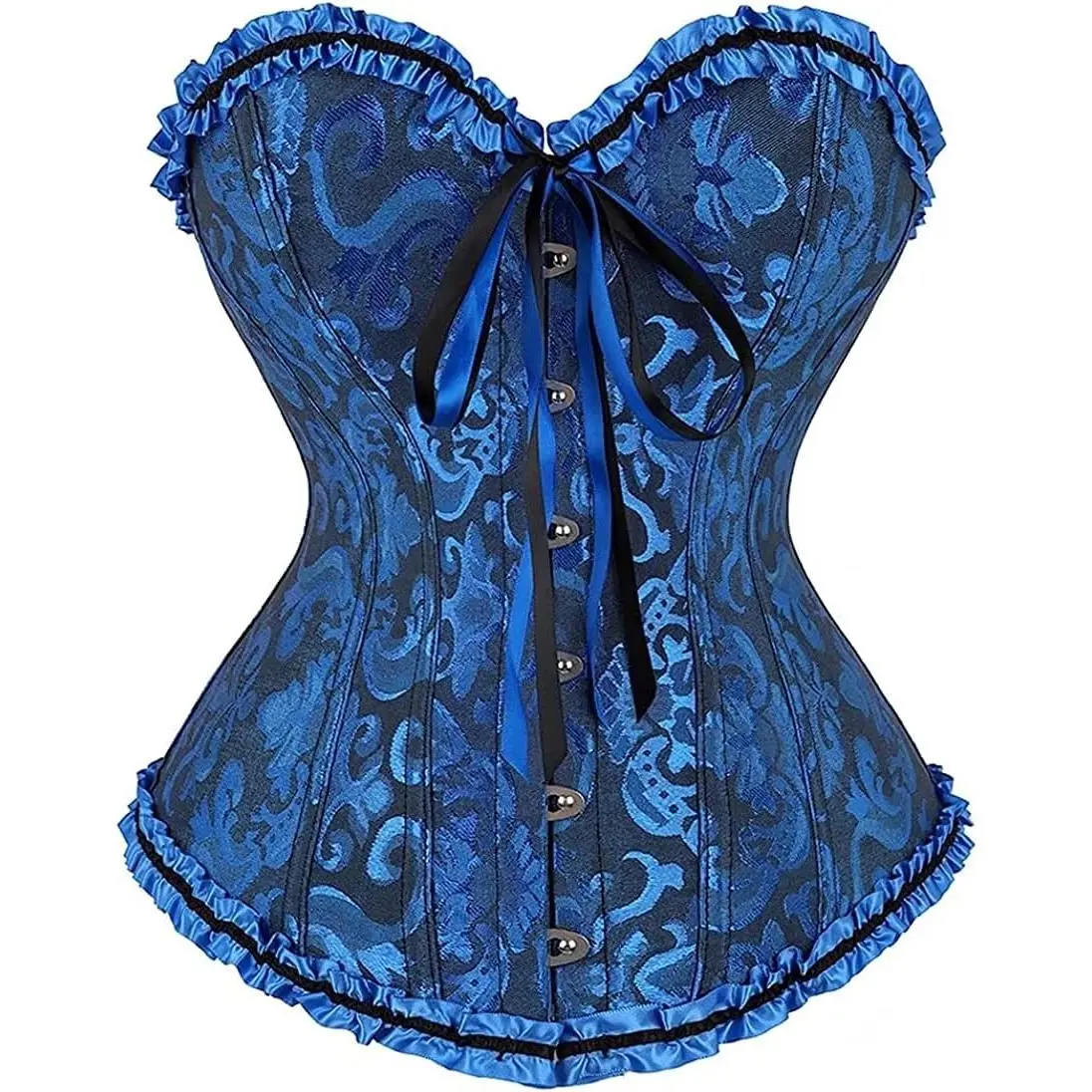 Corset Top Bustier Lingerie for Women Zipper Front Flower Sexy