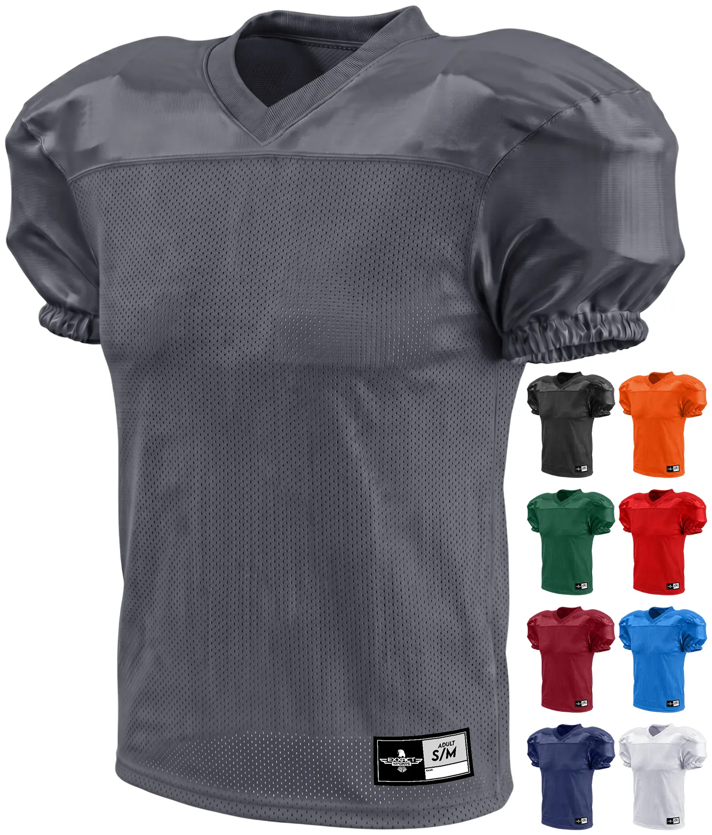 Exxact Sports Men's Mesh Football Practice Jersey - Pro-Style 2-Layer Rip-Resistant Top, Lightweight, Breathable & Quick-Dry, Football Jersey Style