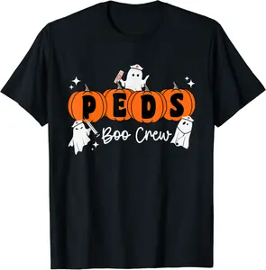 Peds Boo Crew Ghost Pumpkin Pediatric Nurse Halloween T-Shirt - Jessicabal Shop 92B0CK4XBKTQ