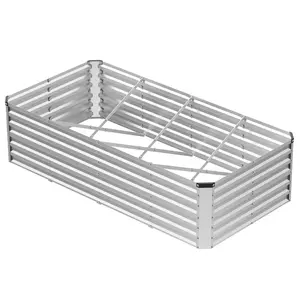 Galvanized Raised Garden Bed, 94.7x47.2x11.8inch / 94.7x47.2x23.6inch / 141.7x47.2x11.8inch, Easy Assembly Metal Planter Box, Rust-Resistant Steel Raised Bed for Vegetables Flowers Herbs, 1-Pack / 2-Pack