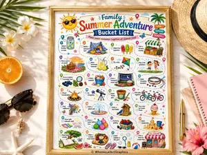 [Up to 65% Off][Free Shipping][No Frame] Summer Bucket List Printable, Family Summer Activities Checklist, Kids Summer Planner, Adventure Map, Summer Break Fun