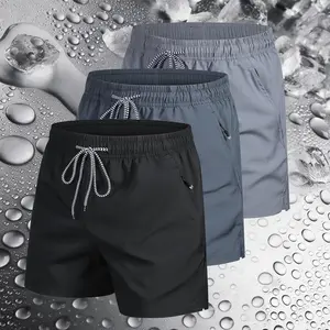 Men’s athletic shorts, summer casual quick-dry elastic waistband drawstring shorts with zippered pockets, durable and comfortable, suitable for gym and outdoor leisure activities