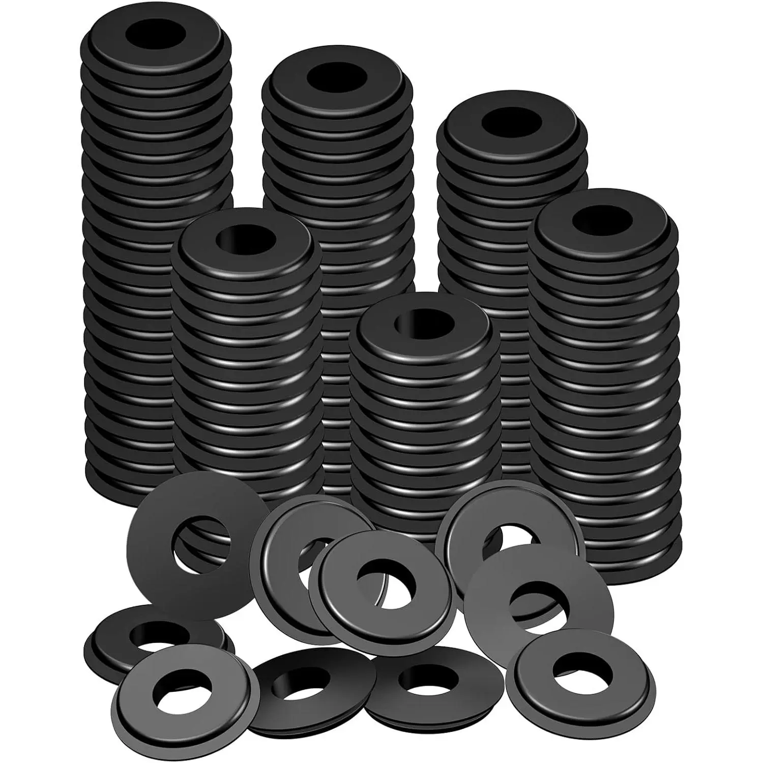 100 count Glad Hand Seals,  Glad Hand Seal Round Elastic Grommets Rubber Gladhand Seal Washer for Semi Trailer  or Tractor Braking Air Hose Parts Number 10028