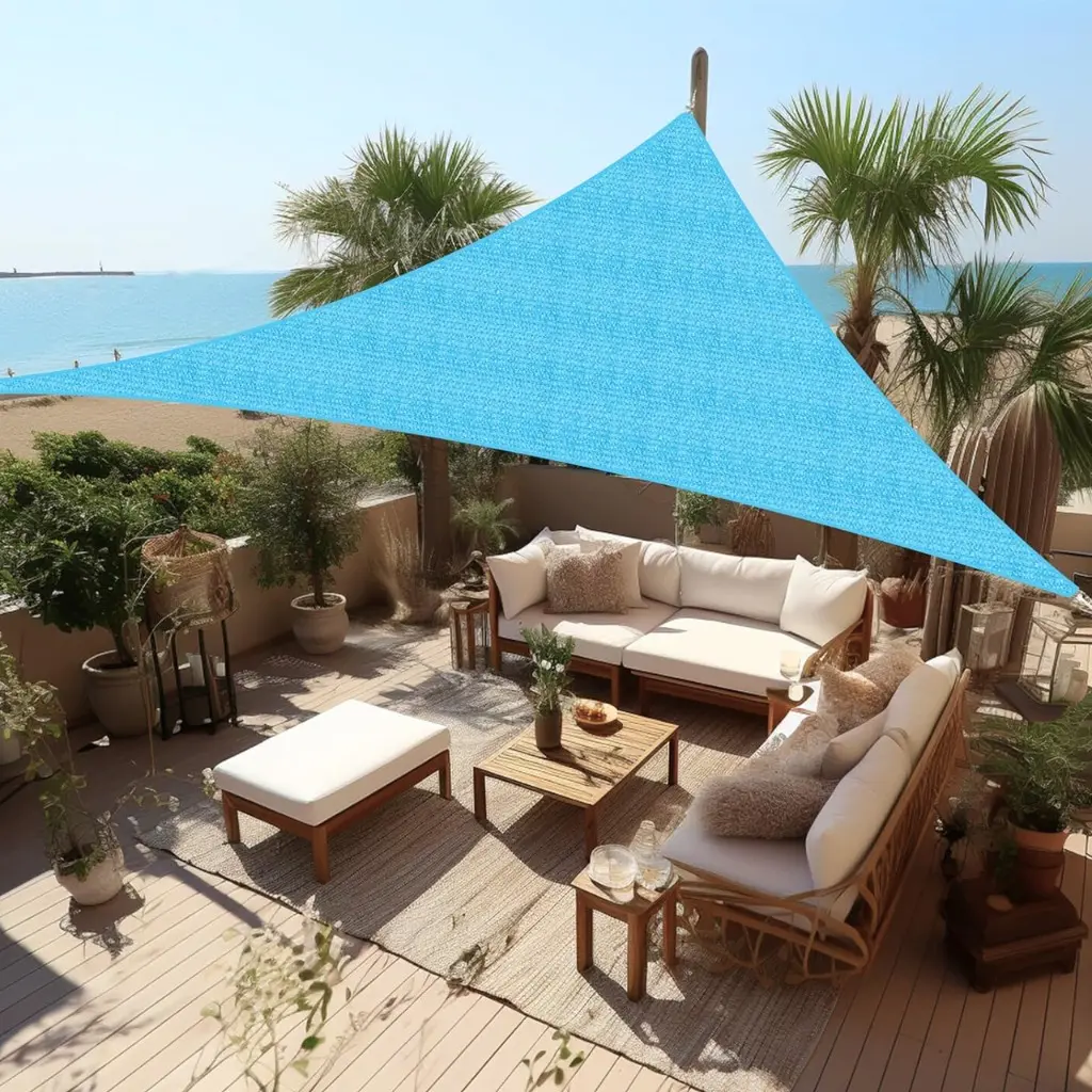SUNNY GUARD Triangle Modern Shade Sail - Outdoor UV Block Awning, UV Resistant Canopy, Sun-Resistant All-Weather Patio Cover for Pergola Kit, Backyard