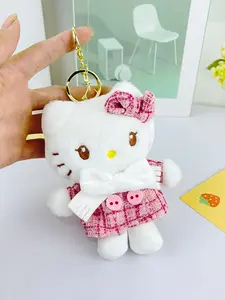 Sanrio Hello Kitty Kuromi Plushie Keychain, Winter Scarf Kt Cat Keychain, Backpack Charm, Gift Packaging Ornament, Holiday Gift