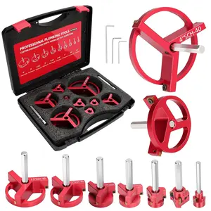 9Pcs PVC Pipe Reamer, Pipe Reamer for SCH40, Includes 1/2 inch, 3/4 inch, 1 inch, 1-1/4inch, 1-1/2inch, 2inch, 2-1/2inch, 3inch, 4inch Head Aluminum with 2 Blades PVC Fitting Saver