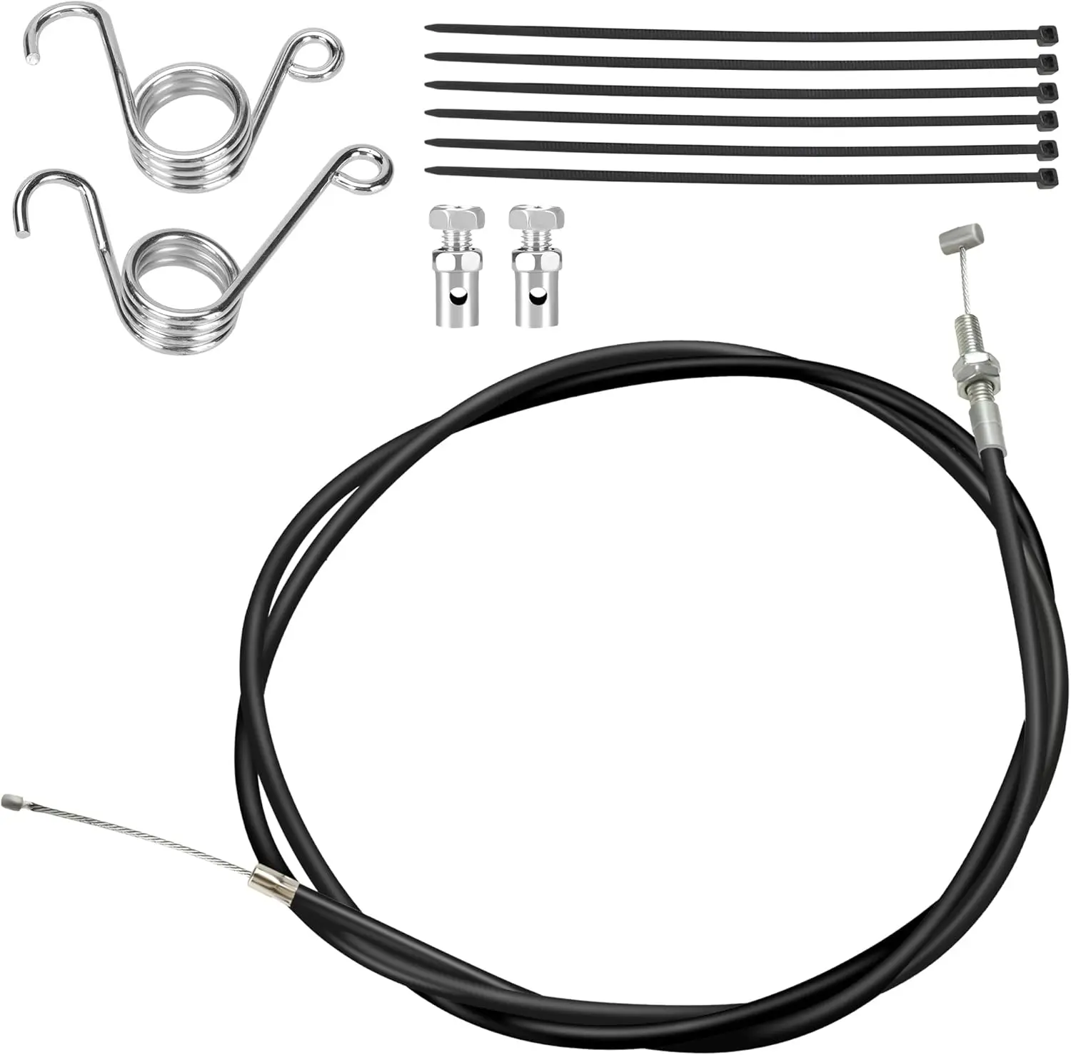 Universal 75'' Throttle Cable Compatible with 90cc 110cc 125cc 150cc 250cc Kandi Go Kart Mini Bike Pit Dirt Bike Scooter Buggy Lawn Mower Accessories Parts with Brake Return Pedal Spring