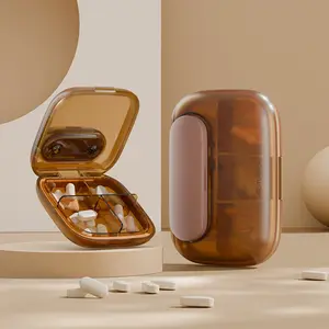 Small Pill Box Portable Divider for Three Meals a Day Mini Portable Sealed Moisture-Proof Medicine Divider Box Seven Days a Week