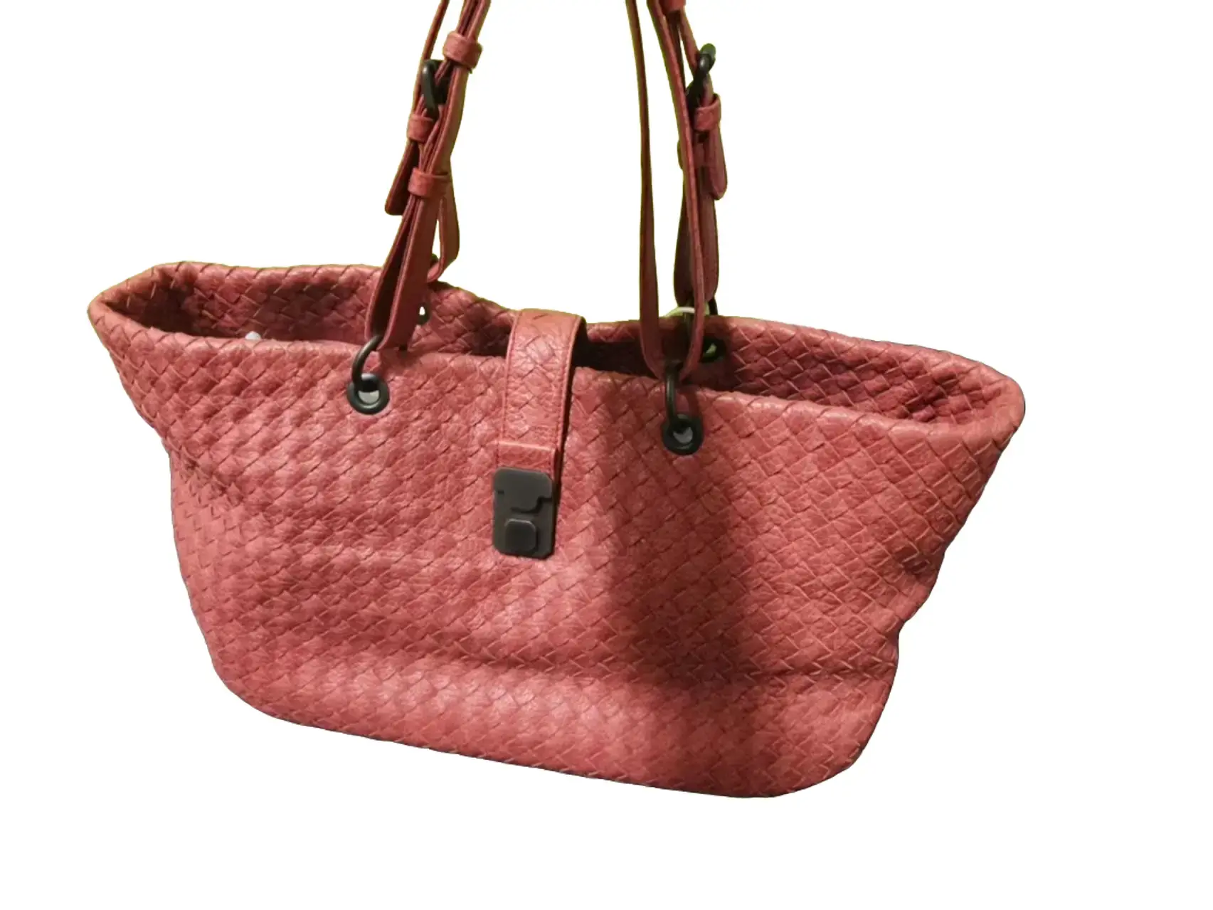 Pre-owned BOTTEGA VENETA Calfskin Shoulder Bag Salmon Pink