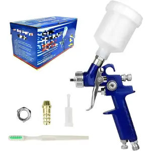 HVLP Spray Gun with 1.0mm Tip Air Spray Gun for Car Spraying Gravity Feed Paint Gun for Car Prime,Furniture Surface Spraying,Wall Painting Include 125ml Capacity Cup