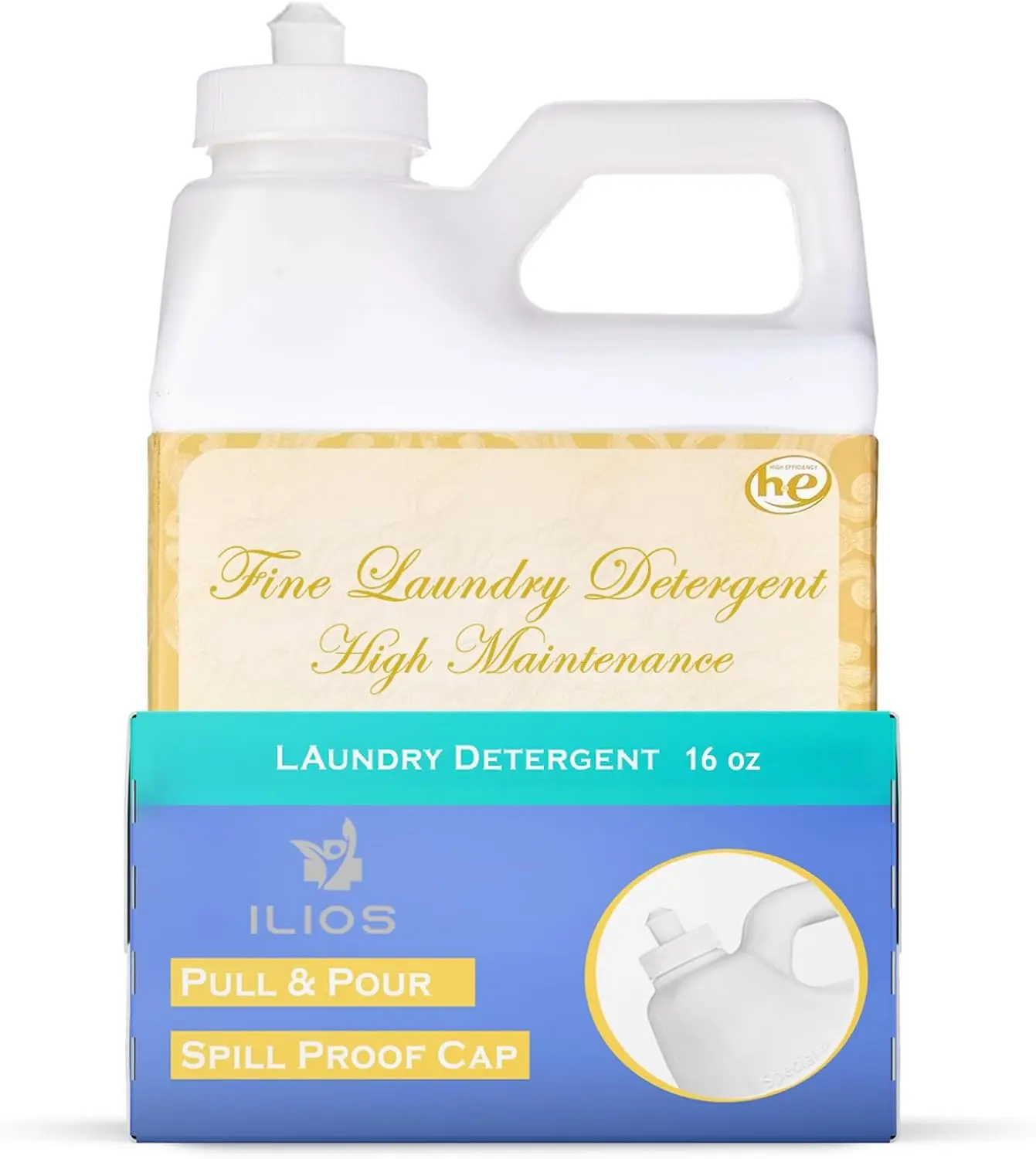 High Maintenance Glamorous Wash Laundry Detergent – Long Lasting Phosphate-Free Scented Liquid Laundry Detergent for Deep Clean, Washing Detergent with Spill-Proof Pull & Pour Cap, 4oz