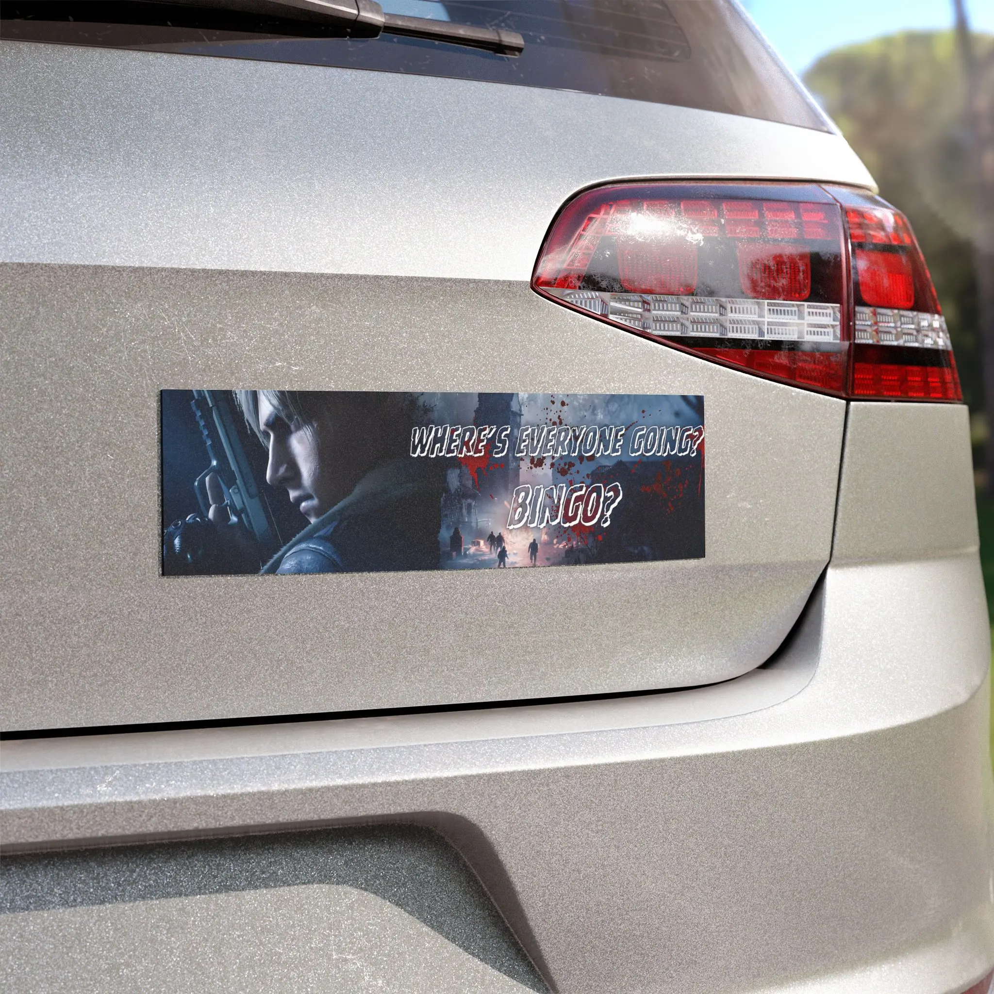 Leon S.Kennedyy REviI Car Magnet, RE UmCop Car Magnet, Raccoon City Car Magnet, Whers's Everyone Going?Bingo? Car Magnet