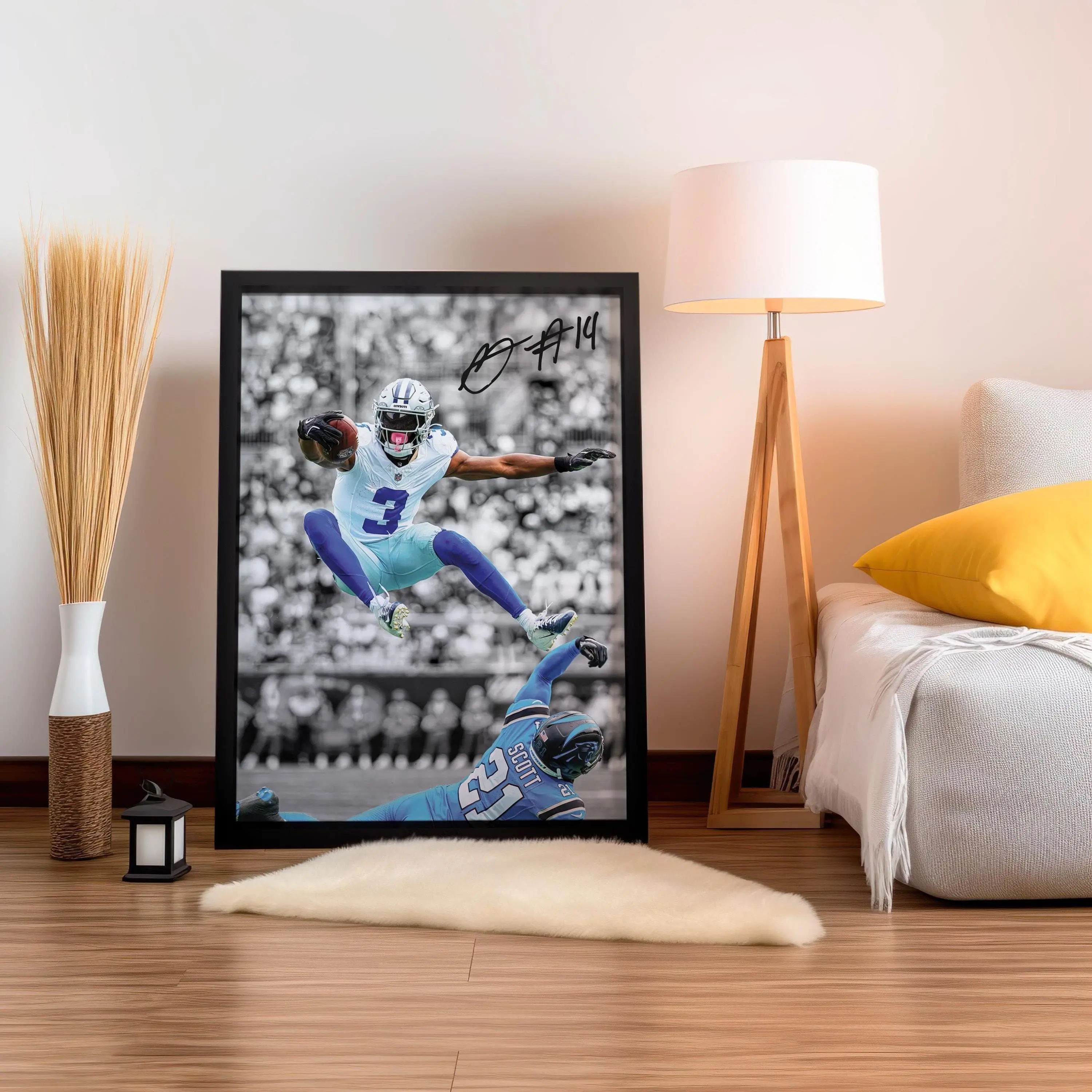 [UNFRAMED] George Pickens Poster Showcasing Big Play Ability, Football Wall Art for Fans Home Decor